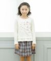 子供服 女の子 綿100％オリジナルチェック柄スカート風キュロットパンツ 杢ｸﾞﾚｰ(92) モデル画像2