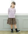 子供服 女の子 綿100％花柄キュロットパンツ ブラック(00) モデル画像全身