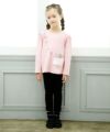 子供服 女の子 裾フリルデザインリブ素材8分丈レギンス ブラック(00) モデル画像1