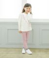 子供服 女の子 裾フリルデザインリブ素材8分丈レギンス ピンク(02) モデル画像2