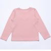 子供服 女の子 綿100％音符刺繍＆リボン付きTシャツ ピンク(02) 背面