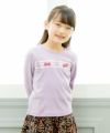 子供服 女の子 綿100％音符刺繍＆リボン付きTシャツ パープル(91) モデル画像4