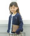 子供服 女の子 音符刺繍フリルつき裏毛カーディガン ネイビー(06) モデル画像アップ