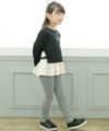 子供服 女の子 ロゴ＆リボン付きフリル裏毛トレーナー ブラック(00) モデル画像3