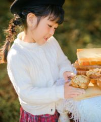 子供服 女の子 ケーブル編みニットカーディガン