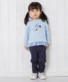 ベビー服 女の子 ベビーサイズ音符刺繍デニムニットパンツ ネイビー(06) モデル画像4