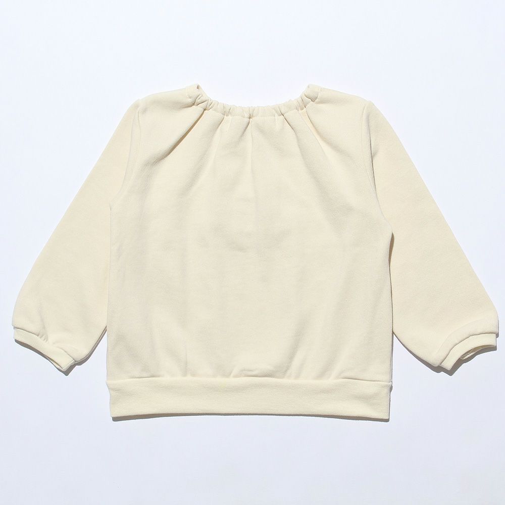 ベビー服 女の子 ベビーサイズ女の子モチーフ＆リボン付き裏毛トレーナー アイボリー(12) 背面