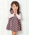 ベビー服 女の子 ベビーサイズ日本製花柄レースつきギャザーワンピース ピンク(02) モデル画像1