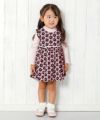 ベビー服 女の子 ベビーサイズ日本製花柄レースつきギャザーワンピース ピンク(02) モデル画像2