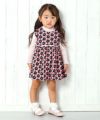 ベビー服 女の子 ベビーサイズ日本製花柄レースつきギャザーワンピース ピンク(02) モデル画像4