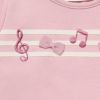 ベビー服 女の子 ベビーサイズ綿100％音符刺繍＆リボン付きＴシャツ ピンク(02) デザインポイント1