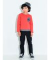 子供服 男の子 綿100％ポケットつき重ね着風Tシャツ オレンジ(07) モデル画像全身