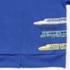 ベビー服 男の子 ベビーサイズ新幹線プリント乗り物シリーズ裏毛ジップアップジャケット ブルー(61) デザインポイント1