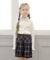 子供服 女の子 リブハイネックインナーTシャツ オフホワイト(11) モデル画像アップ