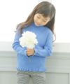 子供服 女の子 リブハイネックインナーTシャツ ブルー(61) モデル画像1