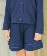 子供服 女の子 ダブルニットリボン付きキュロットパンツ