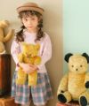 子供服 女の子 チェック柄キュロットパンツ ピンク(02) モデル画像2