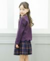 子供服 女の子 チェック柄ギャザーキュロットパンツ ブラウン(05) モデル画像4