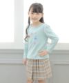 子供服 女の子 チェック柄ラップスカート グレー(09) モデル画像1