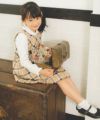 子供服 女の子 チェック柄ギャザーワンピース ベージュ(51) モデル画像2