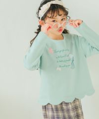 子供服 女の子 バレエ＆お花＆リボンモチーフつき裏毛トレーナー