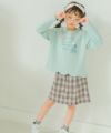 子供服 女の子 バレエ＆お花＆リボンモチーフつき裏毛トレーナー グリーン(08) モデル画像1