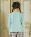 子供服 女の子 バレエ＆お花＆リボンモチーフつき裏毛トレーナー グリーン(08) モデル画像バック