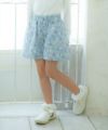 子供服 女の子 日本製綿100％花柄キュロットパンツ ブルー(61) モデル画像アップ