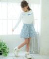 子供服 女の子 日本製綿100％花柄キュロットパンツ ブルー(61) モデル画像1