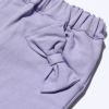 ベビー服 女の子 スーパーストレッチ素材リボン付きフルレングスロングパンツ パープル(91) デザインポイント1