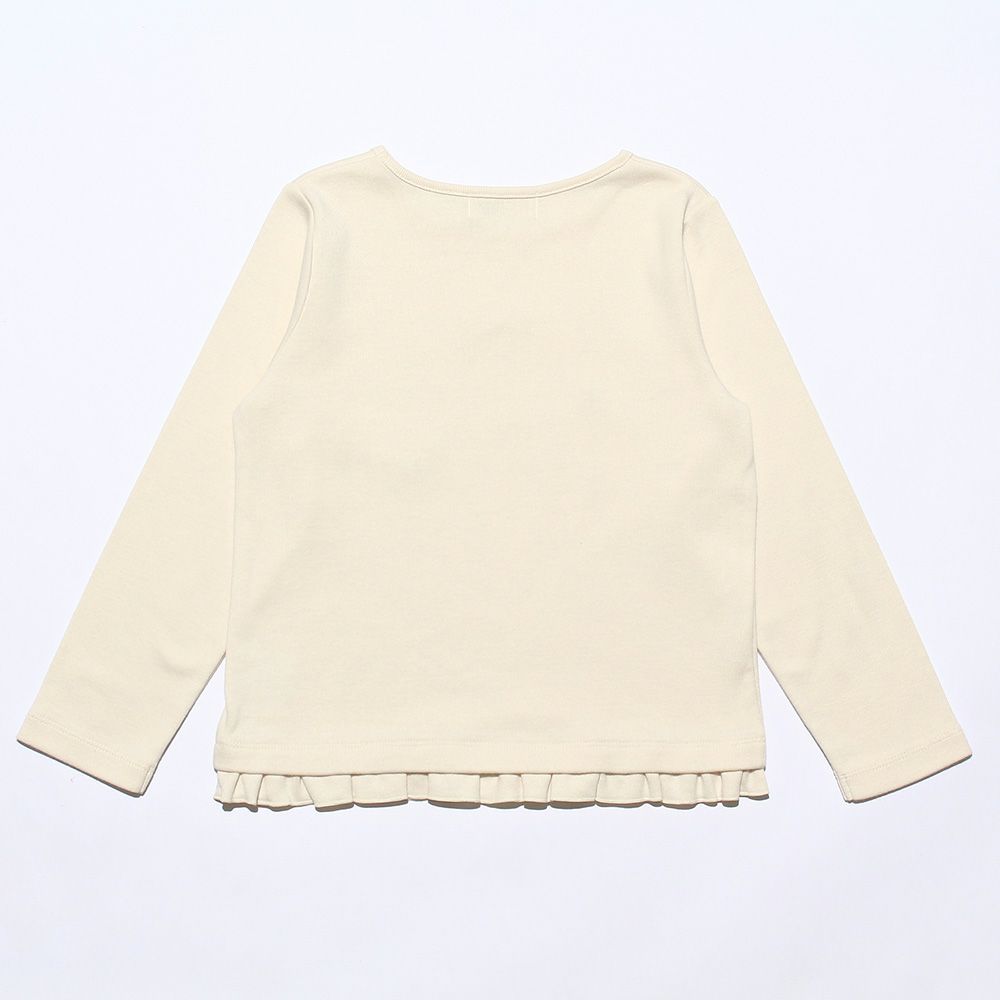 こども服 子ども服 子供服 女の子 リボン＆お花モチーフ＆フリル付きロゴプリントTシャツ かわいい アイボリー(12) 背面