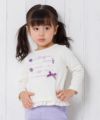 ベビー服 女の子 ベビーサイズリボン＆お花モチーフ＆フリル付きロゴプリントTシャツ アイボリー(12) モデル画像2