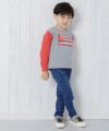 子供服 男の子 電車＆ロゴプリント乗り物シリーズフルレングス10分丈パンツ ネイビー(06) モデル画像1