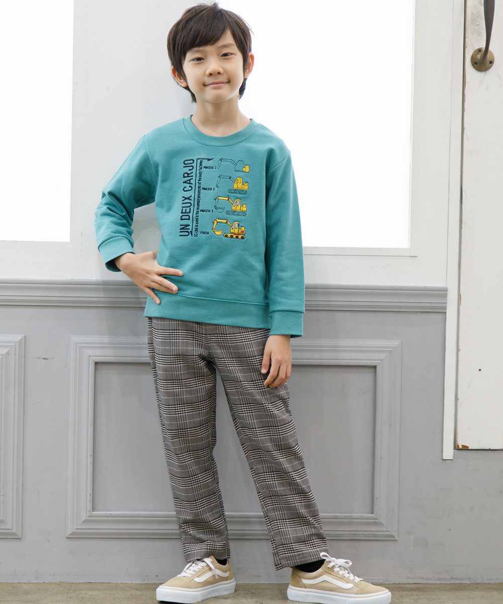 ベビー服 男の子 チェック柄あったか裏起毛フルレングスストレッチパンツ ブラック(00) モデル画像4