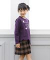 子供服 女の子 日本製チェック柄キュロットパンツ ブラック(00) モデル画像1