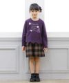 子供服 女の子 日本製チェック柄キュロットパンツ ブラック(00) モデル画像2