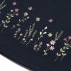 子供服 女の子 お花刺繍Aラインダブルニットワンピース ネイビー(06) デザインポイント1