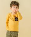 子供服 男の子 恐竜刺繍動物シリーズTシャツ イエロー(04) モデル画像1