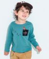 子供服 男の子 恐竜刺繍動物シリーズTシャツ グリーン(08) モデル画像アップ