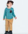 子供服 男の子 恐竜刺繍動物シリーズTシャツ グリーン(08) モデル画像全身