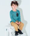 子供服 男の子 恐竜刺繍動物シリーズTシャツ グリーン(08) モデル画像2