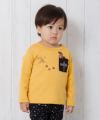 ベビー服 男の子 ベビーサイズ恐竜刺繍動物シリーズTシャツ イエロー(04) モデル画像アップ