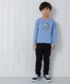 子供服 男の子 綿100％働く車＆ロゴプリント乗り物シリーズTシャツ ブルー(61) モデル画像全身