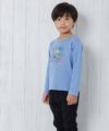 子供服 男の子 綿100％働く車＆ロゴプリント乗り物シリーズTシャツ ブルー(61) モデル画像2