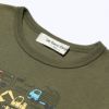 子供服 男の子 綿100％働く車＆ロゴプリント乗り物シリーズTシャツ カーキ(82) デザインポイント2