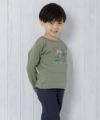 子供服 男の子 綿100％働く車＆ロゴプリント乗り物シリーズTシャツ カーキ(82) モデル画像2