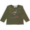 ベビー服 男の子 ベビーサイズ綿100％働く車＆ロゴプリント乗り物シリーズTシャツ カーキ(82) 正面