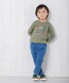 ベビー服 男の子 ベビーサイズ綿100％働く車＆ロゴプリント乗り物シリーズTシャツ カーキ(82) モデル画像全身