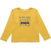 子供服 男の子 綿100％電車＆ロゴプリント乗り物シリーズTシャツ イエロー(04) 正面