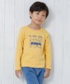 子供服 男の子 綿100％電車＆ロゴプリント乗り物シリーズTシャツ イエロー(04) モデル画像アップ